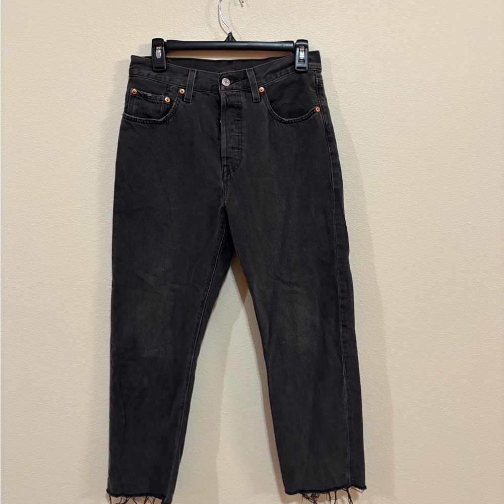 Levi's Black Charcoal Straight Jeans